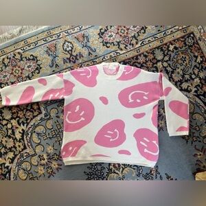 COPY - Pink and White Smiley Face Sweater
